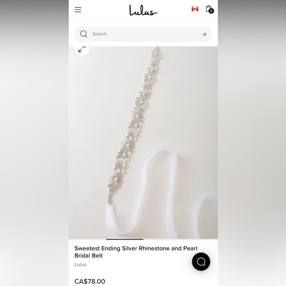 Lulu’s Sweetest Ending Silver Rhinestone and Pearl Bridal Belt - Picture 3 of 8